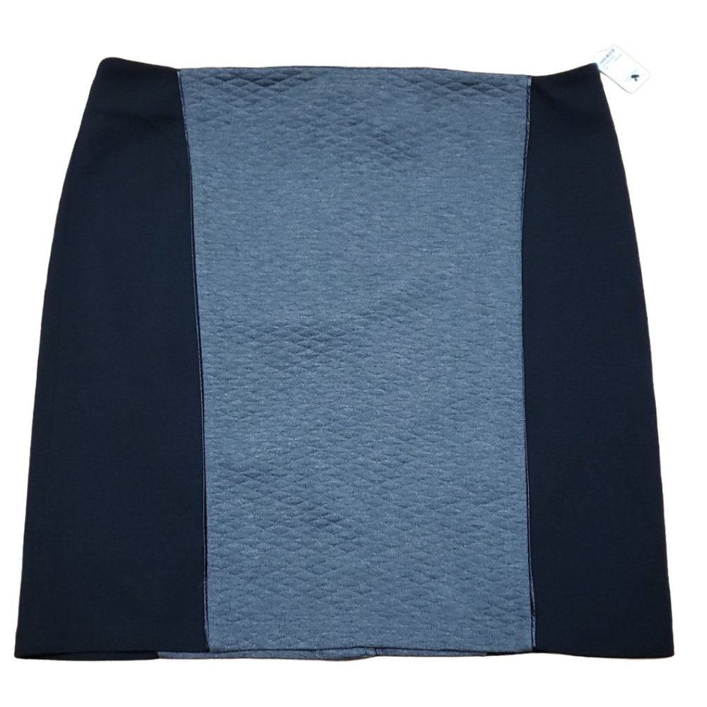 Laundry by Shelli Segal Women 14 Charcoal/Black Back Zip Stretch Skirt NWT $178
